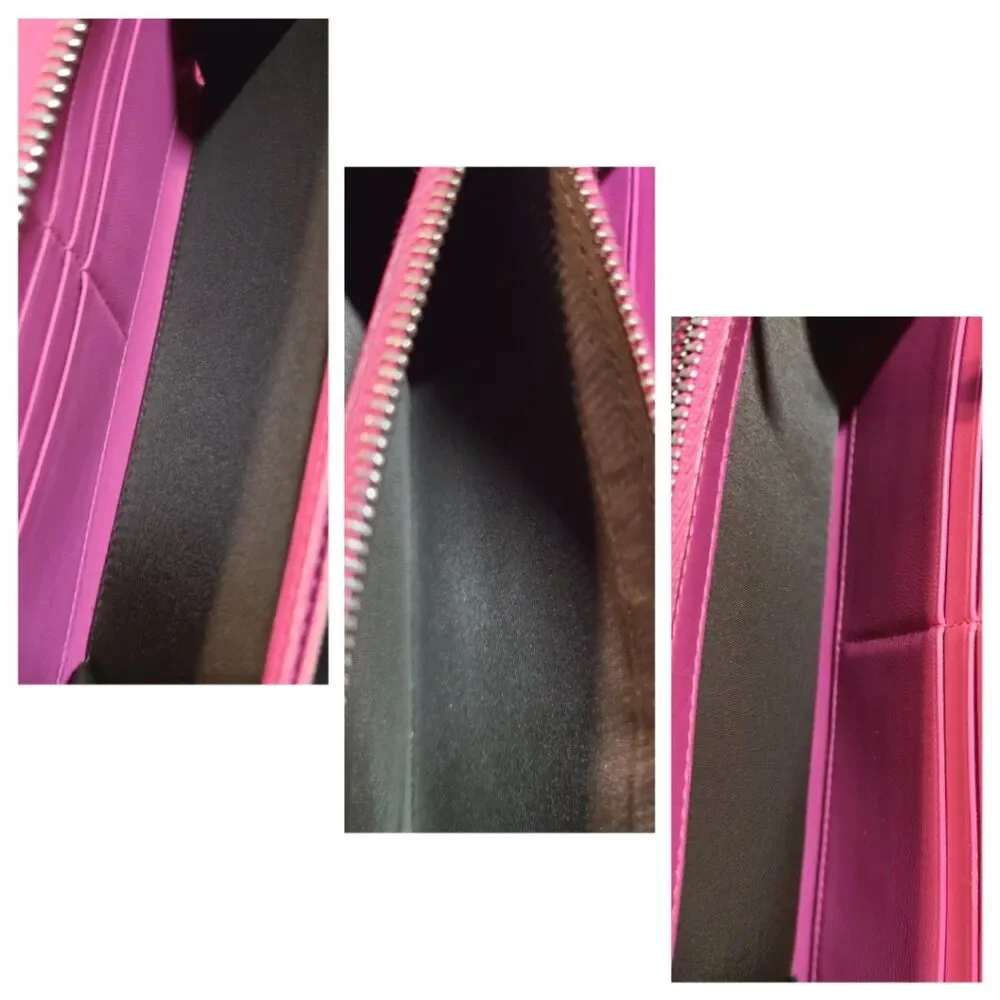 Christian Dior Coral Patent Leather Continental Zippy Wallet Ultimate Voyager